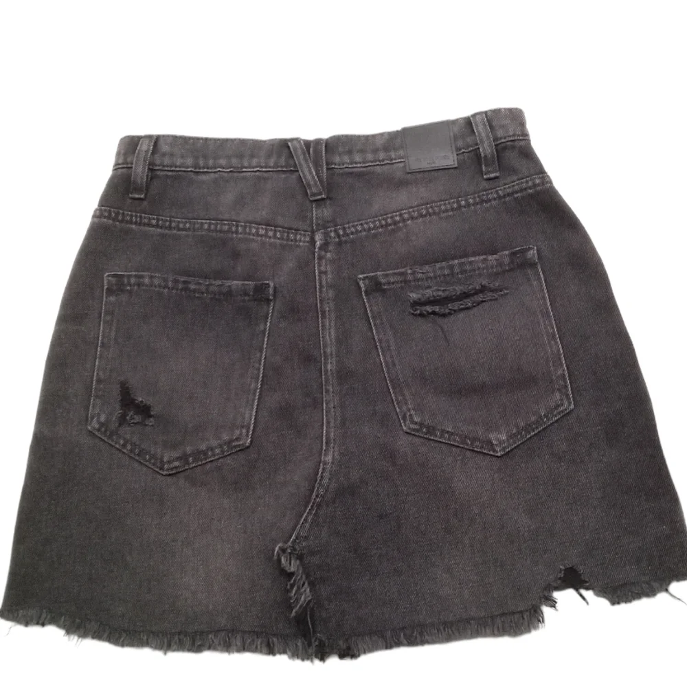 Free People We The Free Women's Distressed Black Cutoff Mini Skirt Size 28